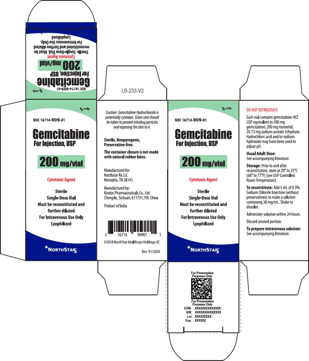Principal Display Panel - Gemcitabine For Injection, USP 200 mg Carton