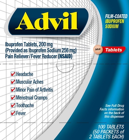 Advil Ibuprofen Tablets 100 ct