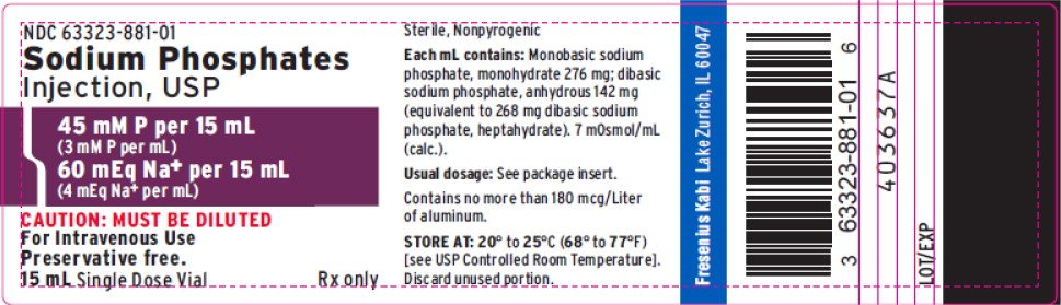 PACKAGE LABEL - PRINCIPAL DISPLAY – Sodium Phosphates Injection, USP 15 mL Vial Label
