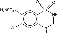 Hydrochlorothiazide Structural Formula