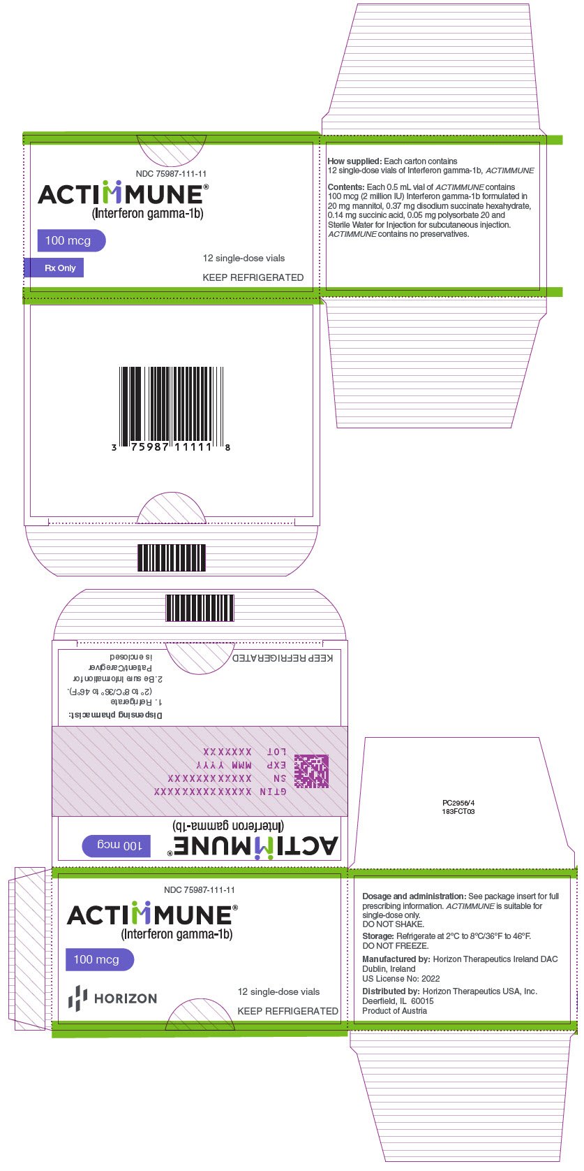 PRINCIPAL DISPLAY PANEL - 100 mcg Vial Carton