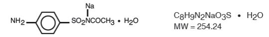 the following structural formula for Sulfacetamide sodium ophthalmic solution, USP 10% is a sterile, topical anti-bacterial agent for ophthalmic use. 