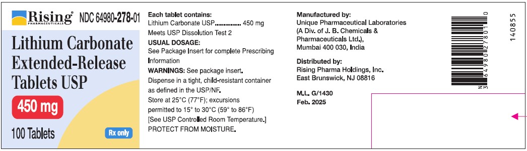 Lithium Carbonate 450mg-100ct