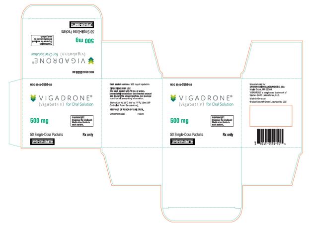 NDC 0245-0556-50
VIGADRONE® 
(vigabatrin) for oral solution
500 mg
50 Single-Dose Packets
Rx Only
