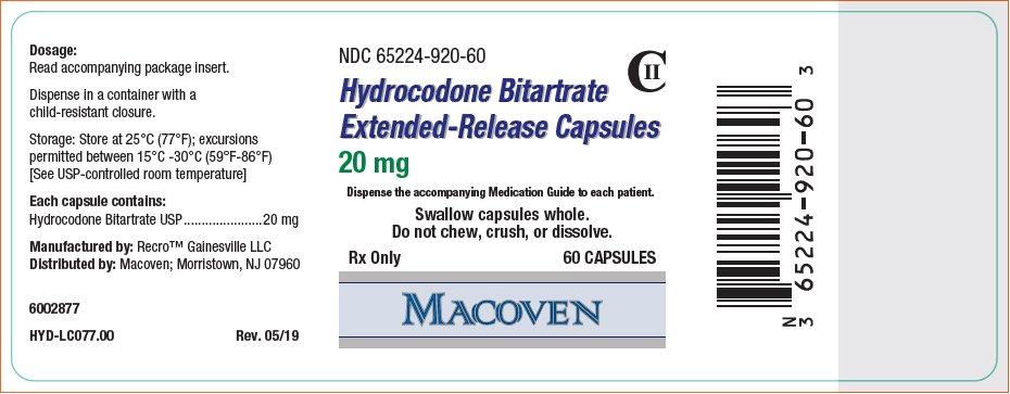 PRINCIPAL DISPLAY PANEL - 20 mg Capsule Bottle Label