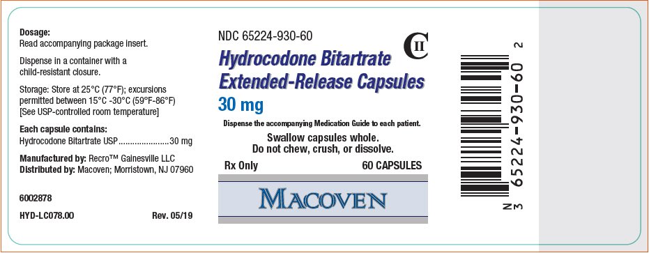 PRINCIPAL DISPLAY PANEL - 30 mg Capsule Bottle Label