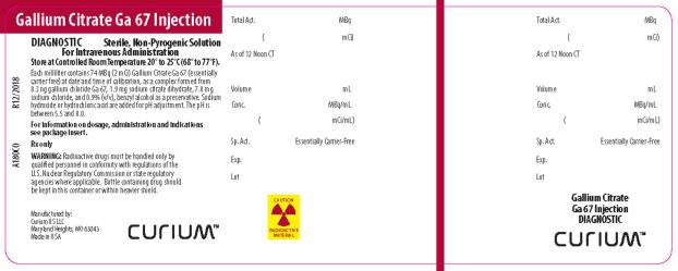 PRINCIPAL DISPLAY PANEL
Gallium Citrate Ga 67 Injection
