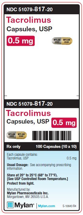 Tacrolimus 0.5 mg Capsules Unit Carton Label