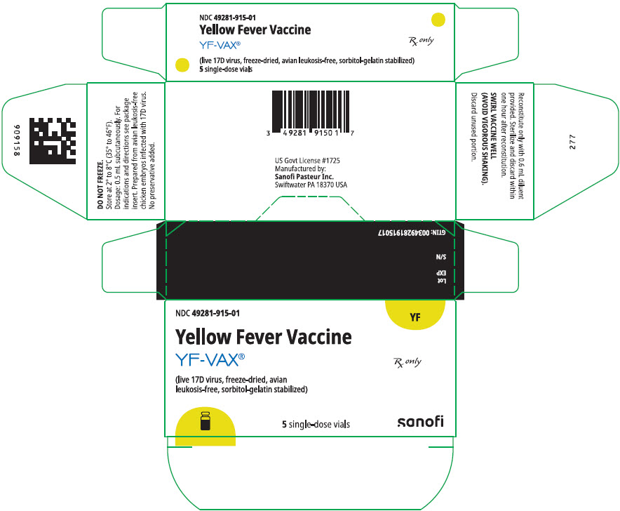 PRINCIPAL DISPLAY PANEL - 5 Vial Package - NDC 49281-915