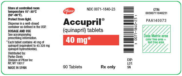 PRINCIPAL DISPLAY PANEL - 40 mg Tablet Bottle Label