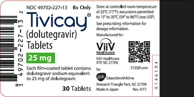 Tivicay 25 mg count label