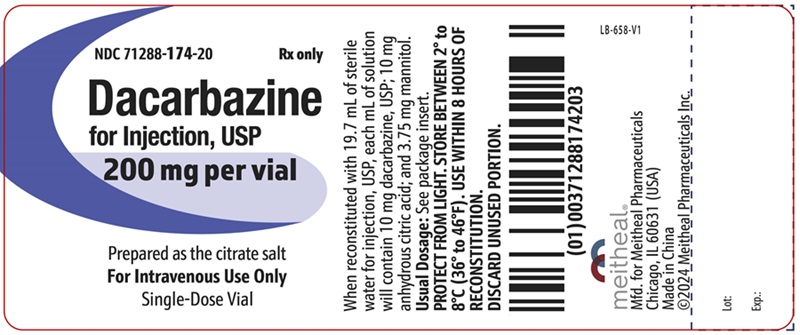 PACKAGE LABEL PRINCIPAL DISPLAY PANEL Dacarbazine for Injection, USP Vial Label