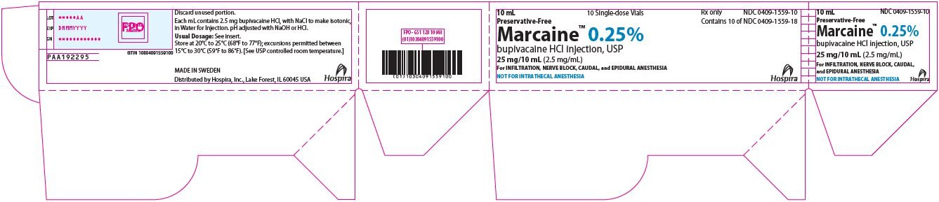PRINCIPAL DISPLAY PANEL - 25 mg/10 mL Vial Tray - 1559