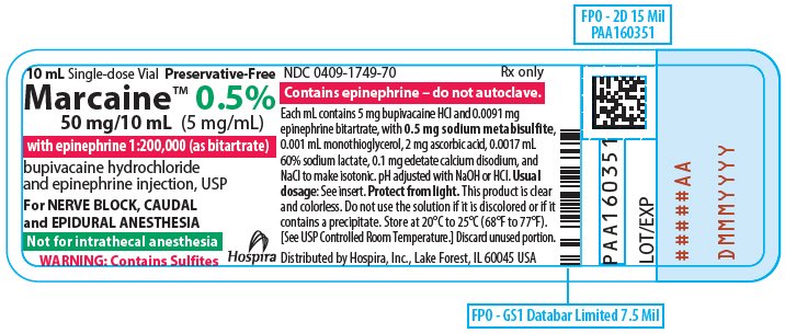 PRINCIPAL DISPLAY PANEL - 50 mg/10 mL Vial Label - 1749