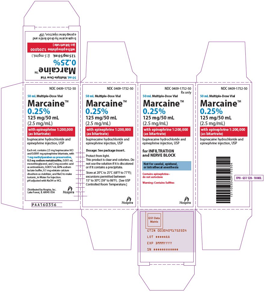 PRINCIPAL DISPLAY PANEL - 125 mg/50 mL Vial Carton - 1752