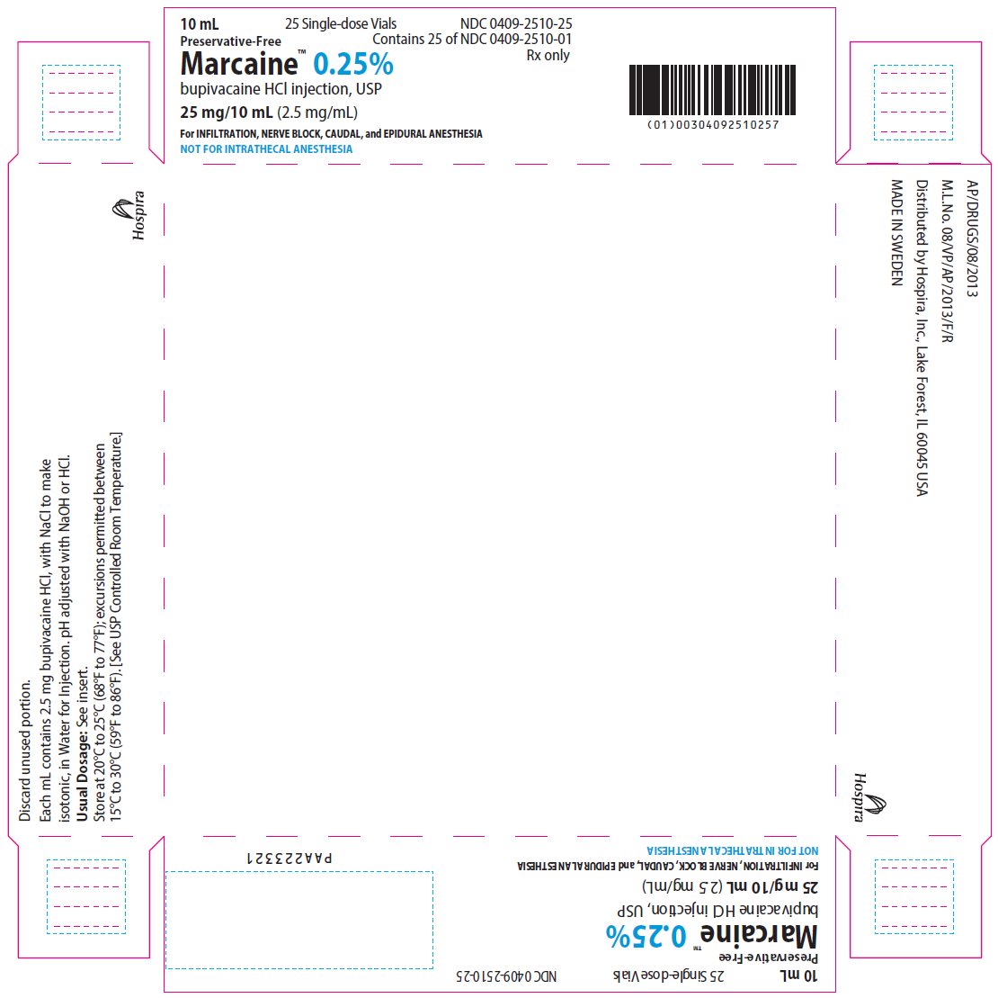 PRINCIPAL DISPLAY PANEL - 25 mg/10 mL Vial Tray - 2510