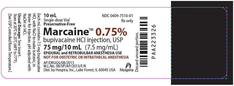 PRINCIPAL DISPLAY PANEL - 75 mg/10 mL Vial Label - 7510