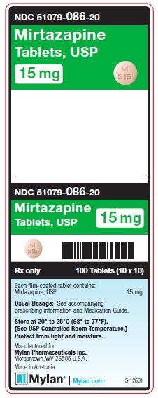 Mirtazapine 15 mg Tablets Unit Carton Label