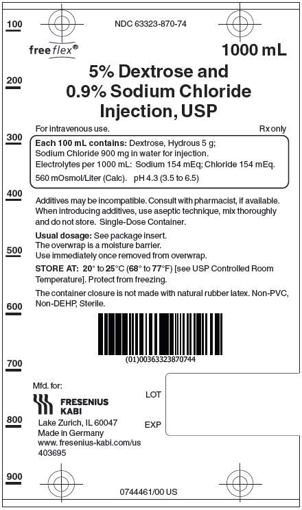 PACKAGE LABEL - PRINCIPAL DISPLAY – Dextrose and Sodium Chloride 1000 mL Bag Label
