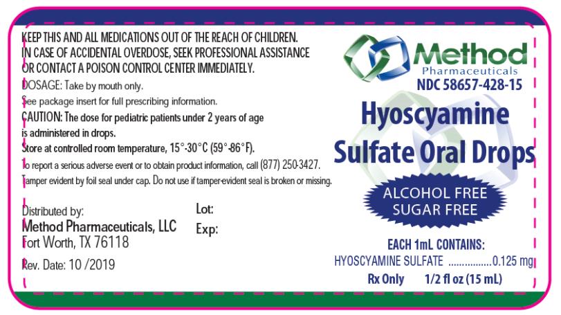PRINCIPAL DISPLAY PANEL
NDC 58657-428-15
Hyoscyamine 
Sulfate Oral Drops
Hyoscyamine Sulfate…….0.125 mg 
Rx Only ½ fl oz (15mL)
