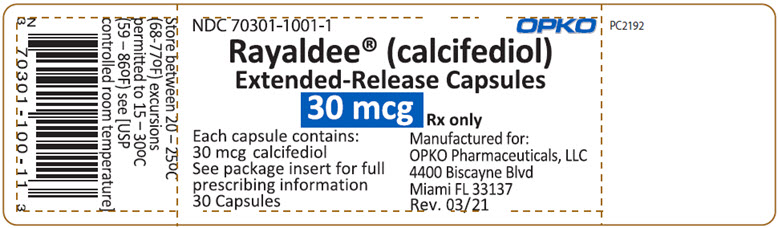 Principal Display Panel NDC: 70301-1001-1: 30-count Soft Capsule Bottle Label