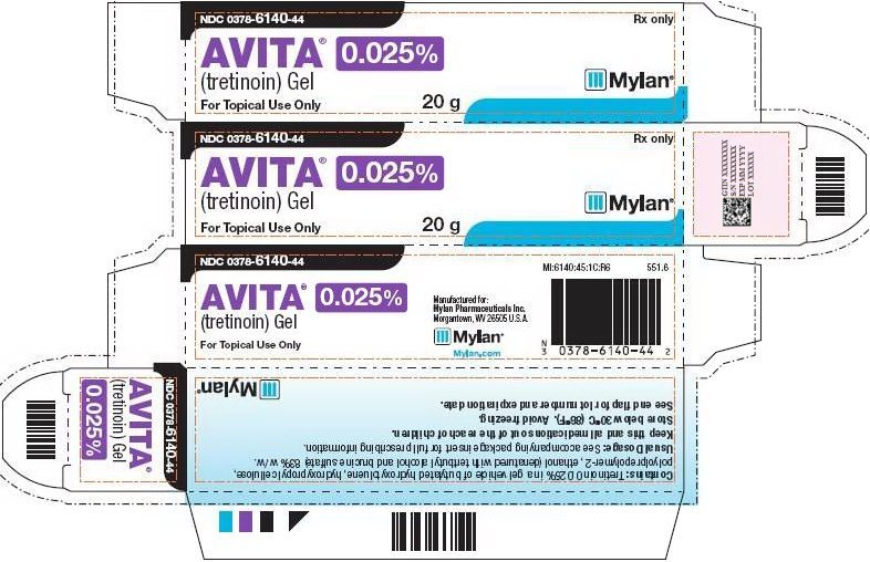 Avita Gel 0.025% Carton Label