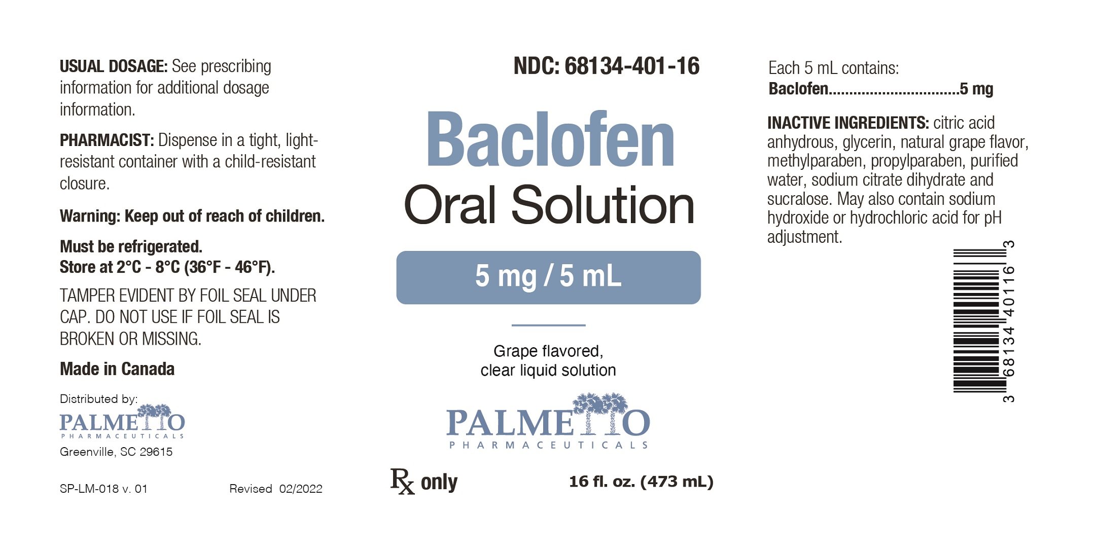 Baclofen Oral Solution: Package Insert - Drugs.com