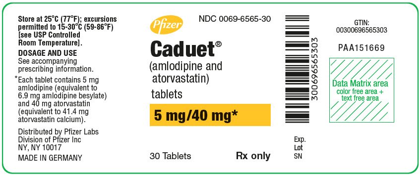 PRINCIPAL DISPLAY PANEL - 5 mg/40 mg Tablet Bottle Label - 6565-30