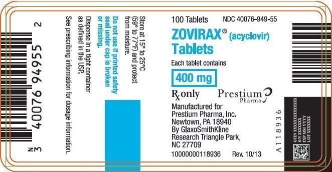 Zovirax Tablets 400 mg Label