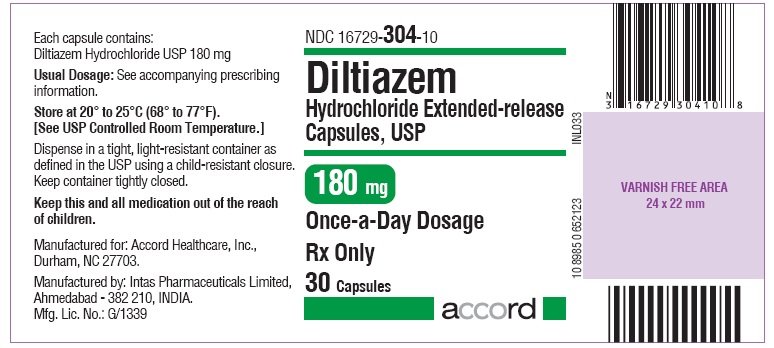 Diltiazem hydrochloride 180mg Capsule- Label 