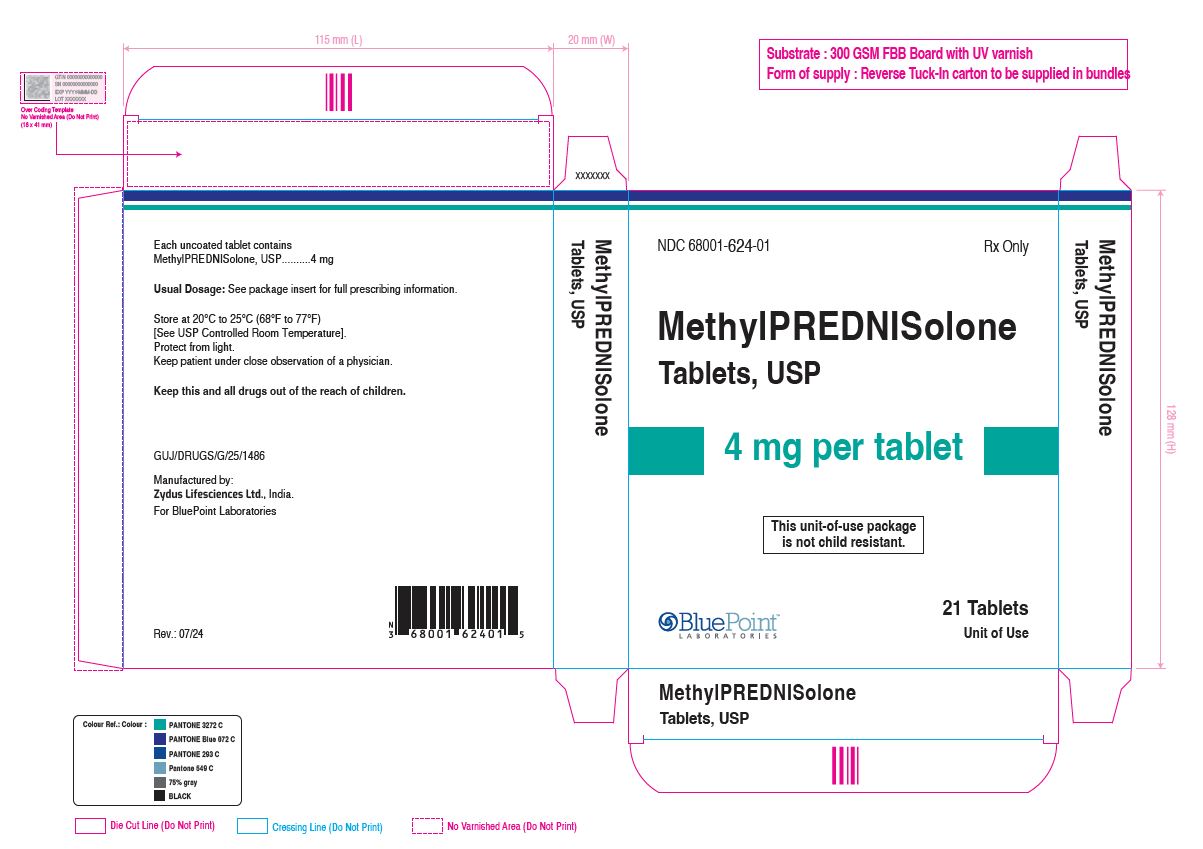 Carton Methylprednisolone Tabs USP 4 mg