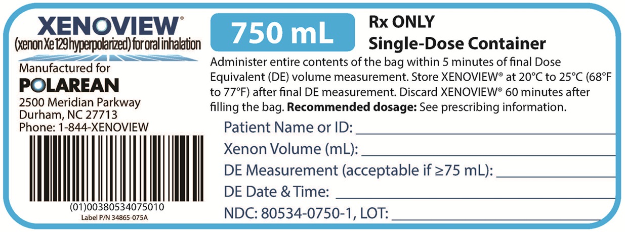 750 mL bag label