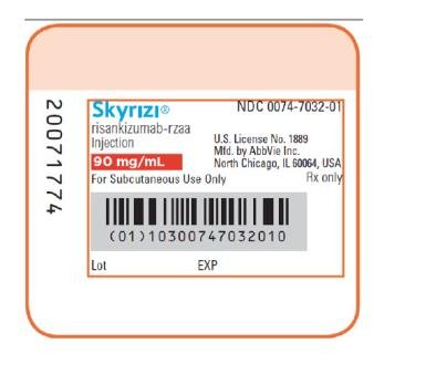 NDC 0074-1050-01
One 1 mL Single-Dose Prefilled Syringe
Skyrizi® 150 mg/mL
risankizumab-rzaa 
injection 
FOR SUBCUTANEOUS USE ONLY
Return to pharmacy if carton perforations are broken.
This entire carton is dispensed as a unit.
AREA FOR PHARMACY LABEL
www.SKYRIZI.com
Rx only
Abbvie

