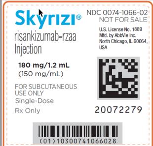 NDC 0074-1069-01
Skyrizi®
Risankizumab-rzaa
Injection
360 mg/2.4 mL
(150 mg/mL)
FOR SUBCUTANEOUS USE ONLY
Single-Dose
Rx Only

