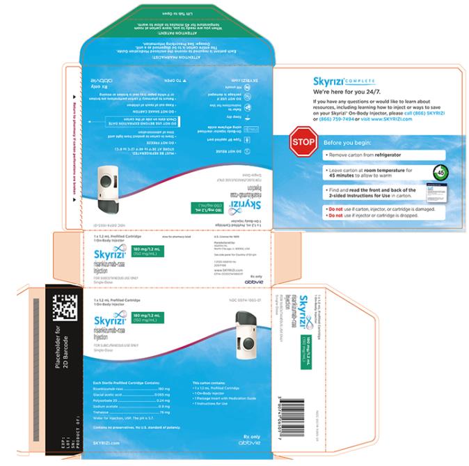 NDC 0074-1066-01
Skyrizi®
Risankizumab-rzaa
Injection
180 mg/1.2 mL
(150 mg/mL)
FOR SUBCUTANEOUS USE ONLY
Single-Dose
Rx Only

