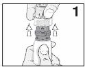 Step 1:   Pull off shipping cover by pulling straight up. Throw the shipping cover away.  Do not use RESTASIS MULTIDOSETM if shipping cover or  pull tab are damaged or missing.