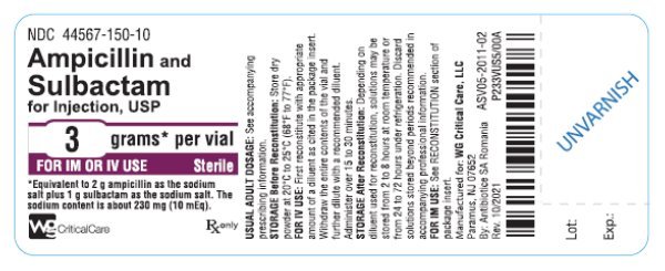 Amp Sulb 3 g vial label