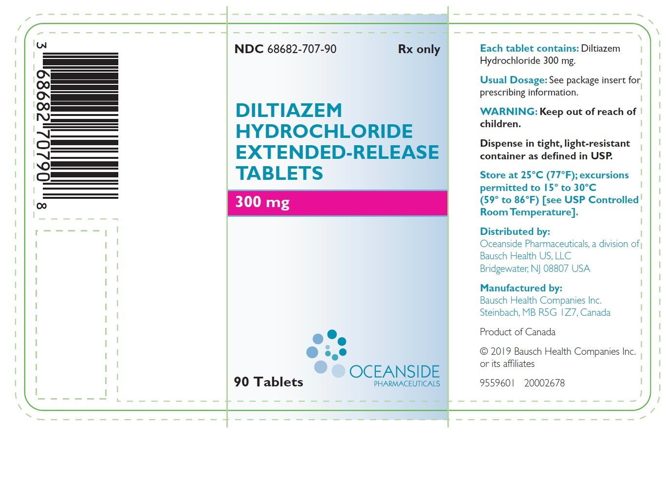 Diltiazem Extended Release Tablets FDA prescribing information, side