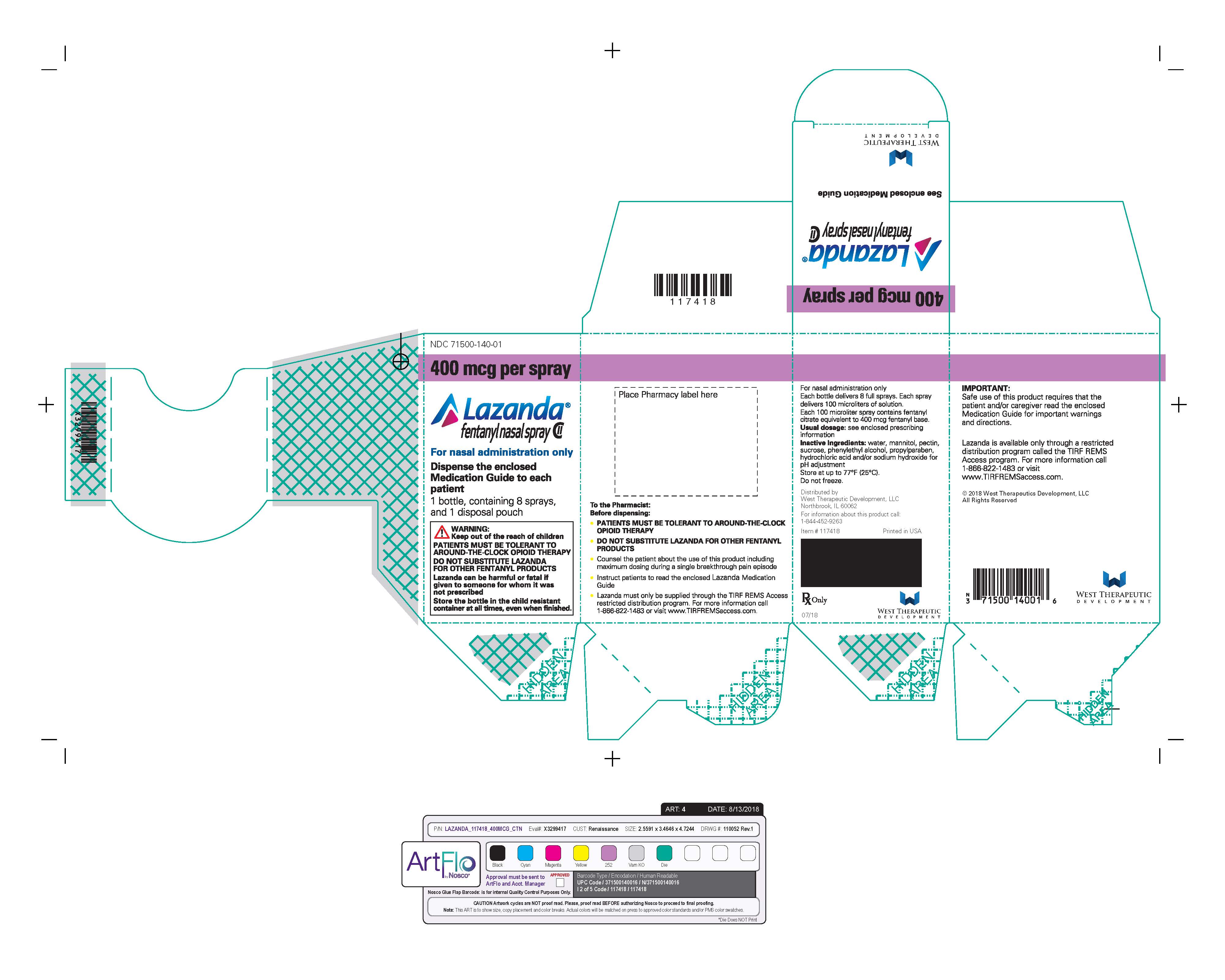 Principal display panel - 400 mcg carton