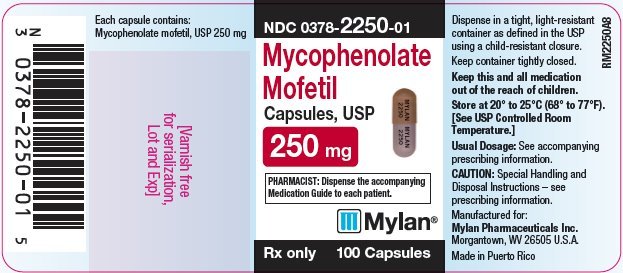 Mycophenolate Mofetil Capsules, USP 250 mg Bottle Label
