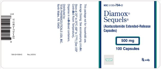Diamox® Sequels® (acetazolamide extended-release capsules) 500 mg, 100s Label