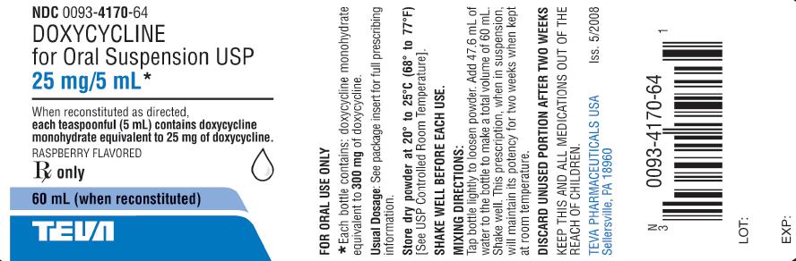 Doxycycline for Oral Suspension USP 25 mg/5mL Label