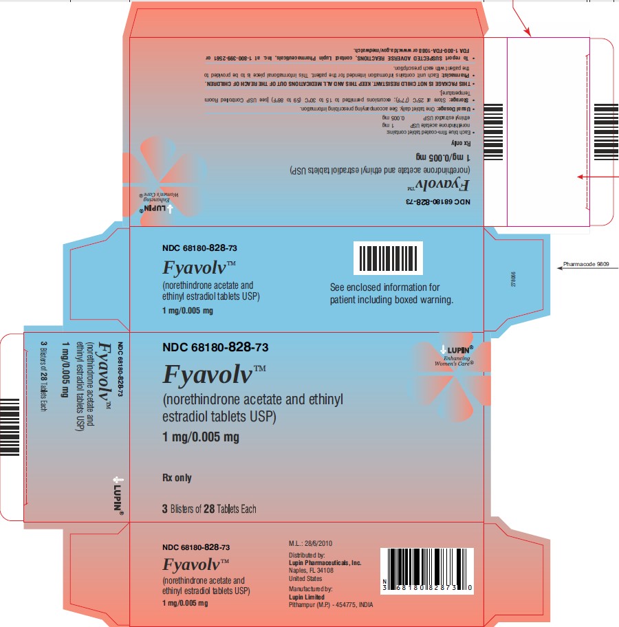 Carton Label: 3 Blister of 28 Tablets Each - NDC 68180-828-73