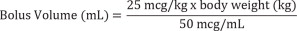 Bolus Volume Equation
