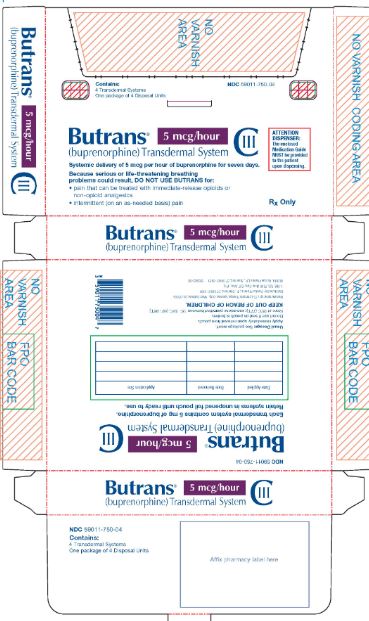 Butrans 5 mcg carton