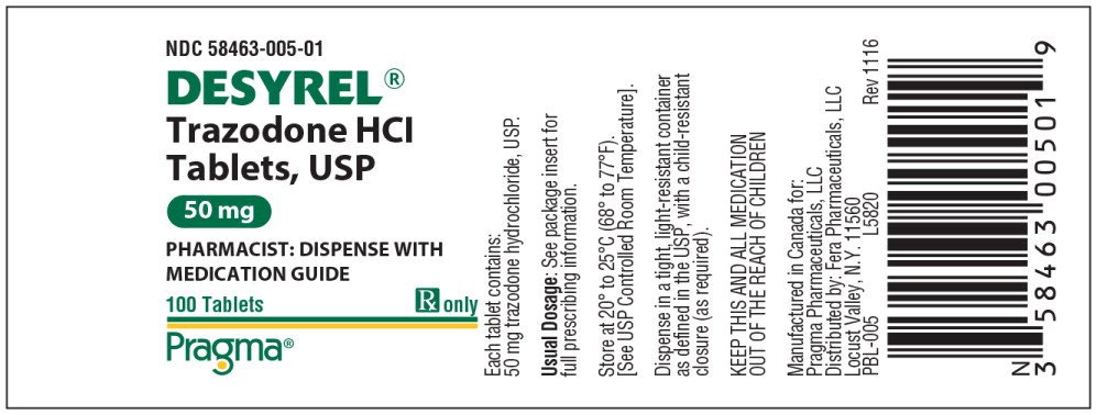 Principal Display Panel - Desyrel 50 mg Label
