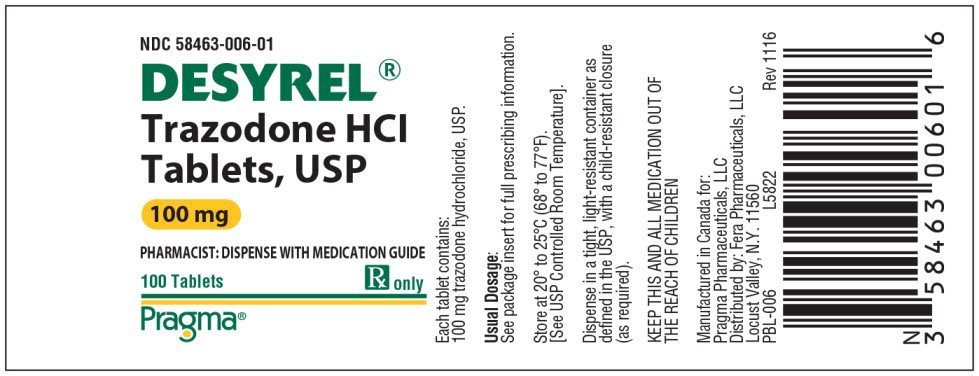 Principal Display Panel - Desyrel 100 mg Label
