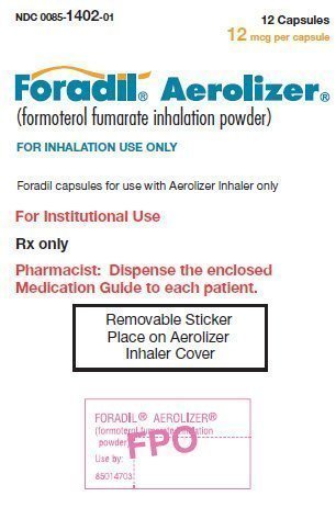 PRINCIPAL DISPLAY PANEL
12 Capsules 
12 mcg per capsule
NDC 0085-1402-01
Foradil® Aerolizer®
(formoterol fumarate inhalation powder)
FOR INHALATION USE ONLY
Foradil® capsules for use with Aerolizer® Inhaler only
Rx only
For Institutional Use
