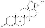 Structural formula of levonorgestrel