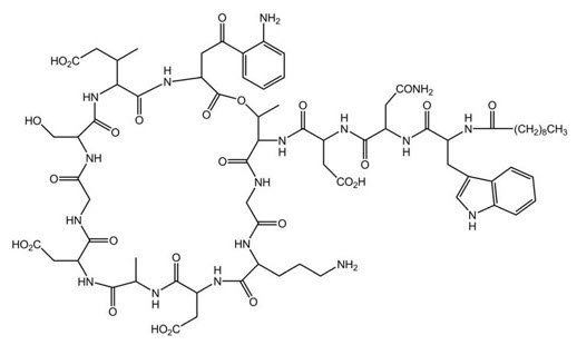 Daptomycin in 0.9% Sodium Chloride Structual Formula